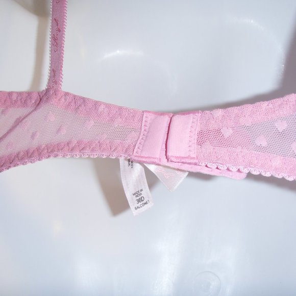Vtg NEW Victoria's Secret Angels Pink Ruffled Heart Balconet, 36D - Picture 6 of 10